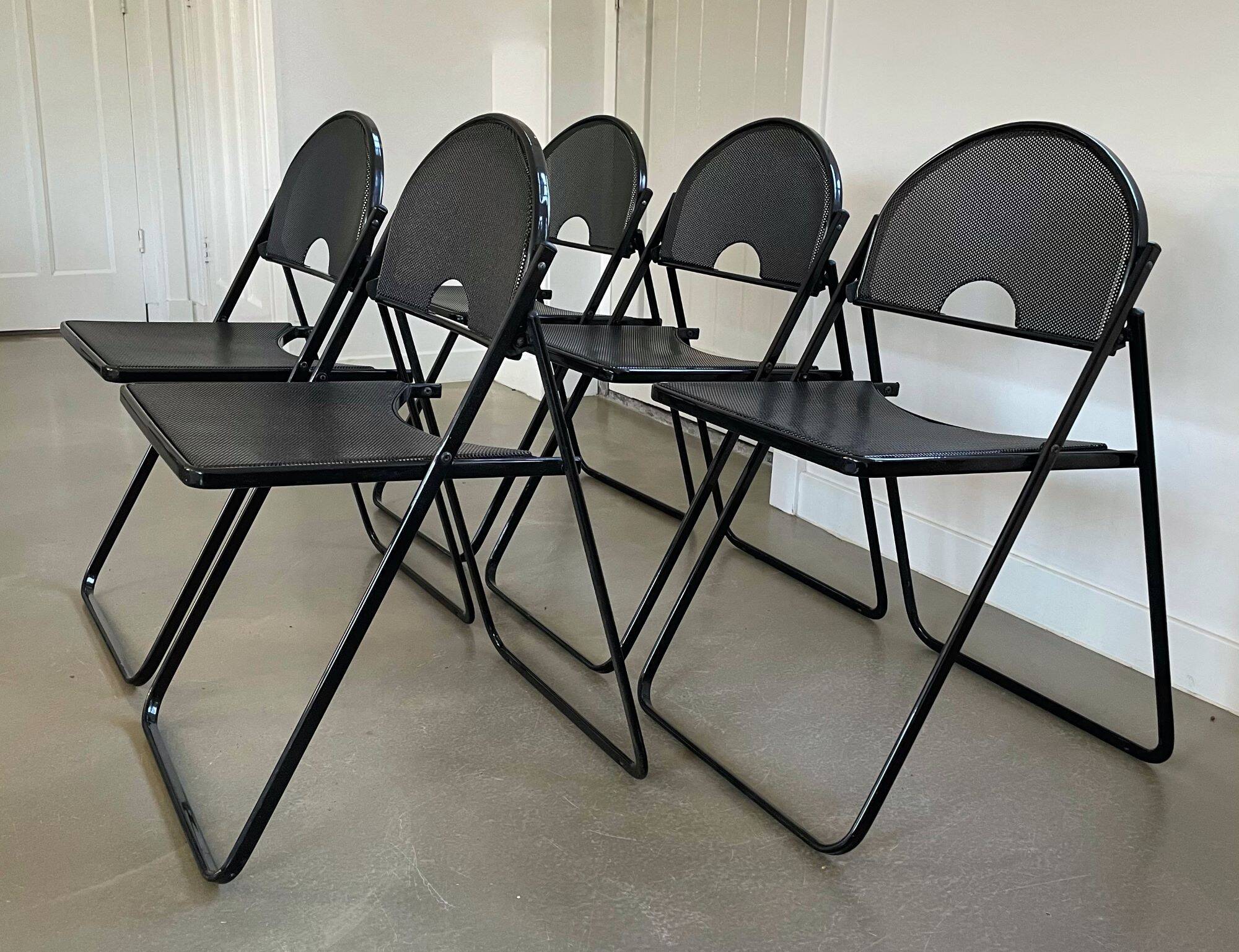 5 chaises pliantes vintage par Fly line, Italie
