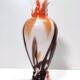 White, Orange and Brown Murano Glass Vase by Carlo Moretti, Italy
