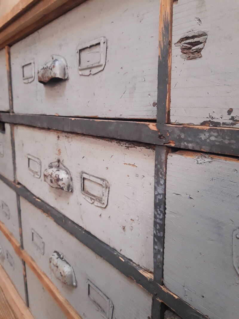 Industrial sideboard with 16 drawers