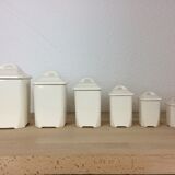 Set of 6 Old Ceramic Spice Pots Badonviller