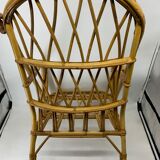 Fauteuils rotin années 50 la paire
