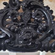 Mirror with carved wooden pediment, late 19th century