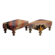 Petits ottomans kilim avec pieds en bois, turquie, set de 2