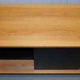 Buffet Ralph Lauren with polished slate stone and rosewood shelves.