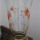 Vase ancien cristal et granité orange