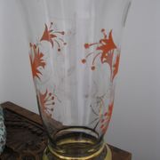 Antique crystal and orange granite vase