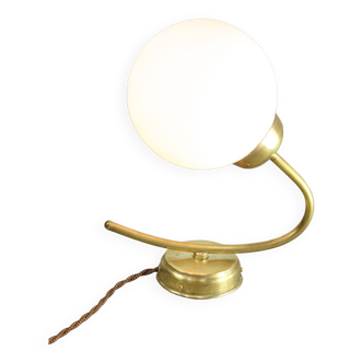 Mid-century Brass and Opaline Italian Wall Lamp