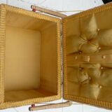 Vintage sewing box wicker bamboo 1950