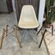 Fibreglass chair with skai vinyl, DSR Eiffel, off-white, Eames, Herman Miller.