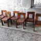 Set of 6 varnished pine chairs