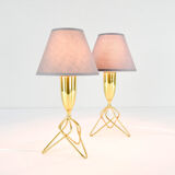 Pair of danish mid-century modern tripod table lamps Eric Merthen