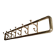 86cm art-deco brass coat rack with 6 folding hooks, austria, 1930s