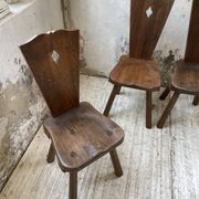 Solid oak chairs Savoyard cap popular art