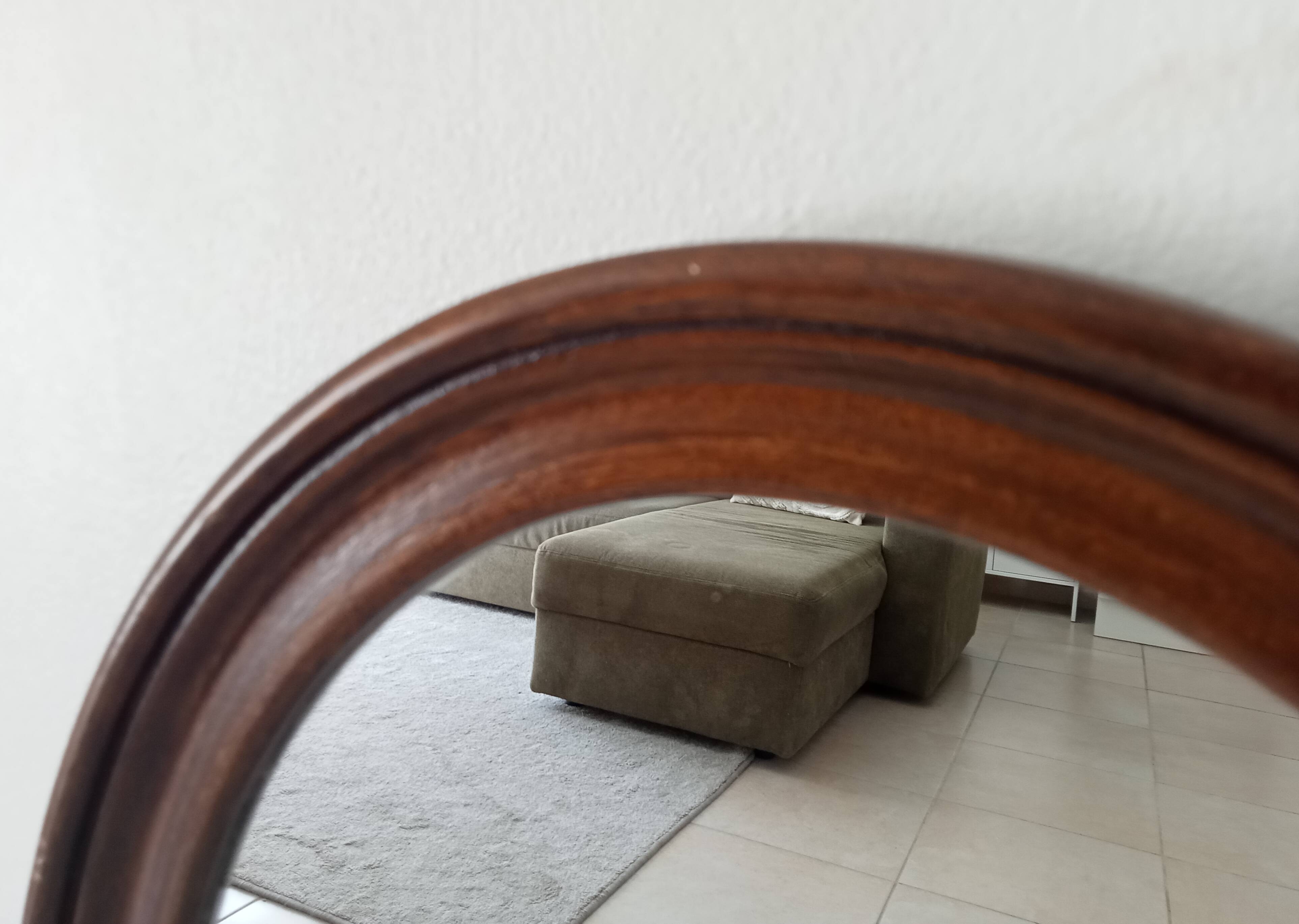 Miroir ovale en bois, années 60