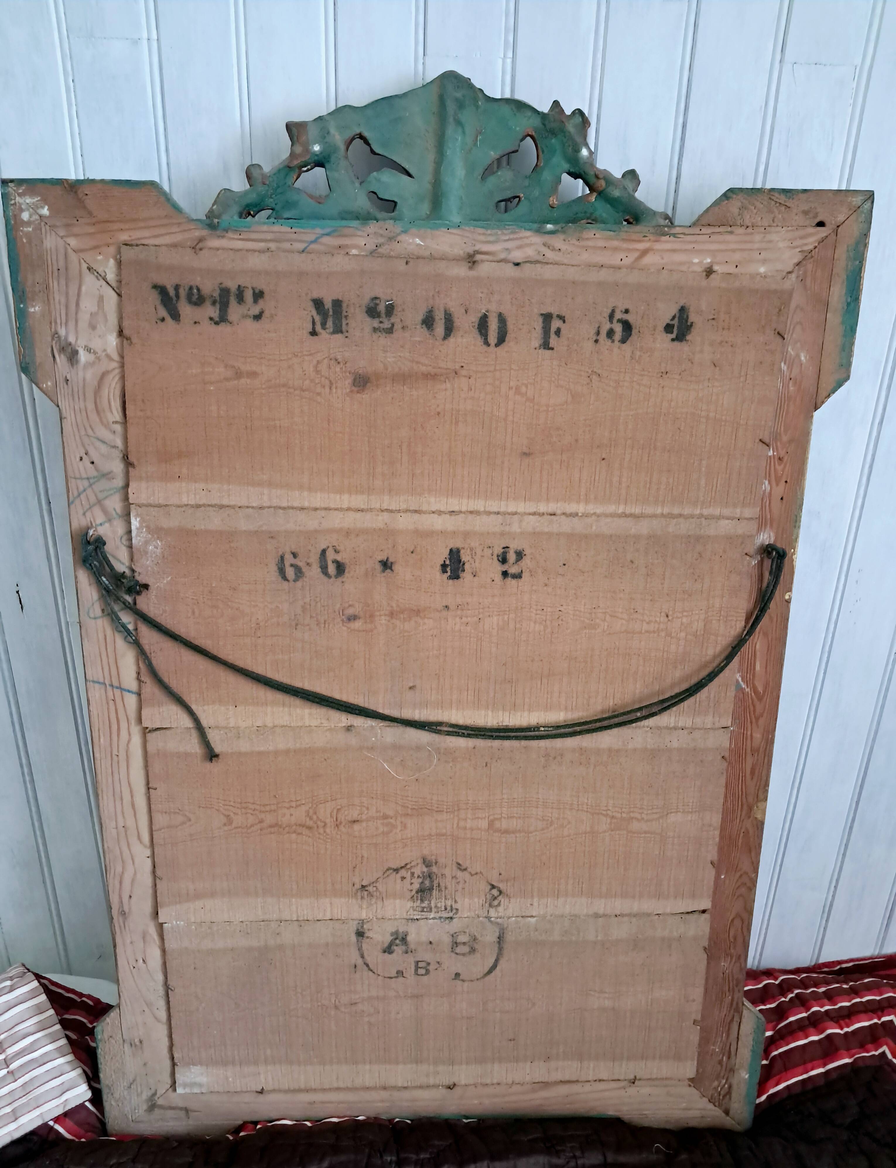 Golden Wood Mirror, stamped AB Bordeaux, Louis XVI style – Late 19th century