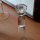 Antique single-stem vase in the shape of a candlestick.
