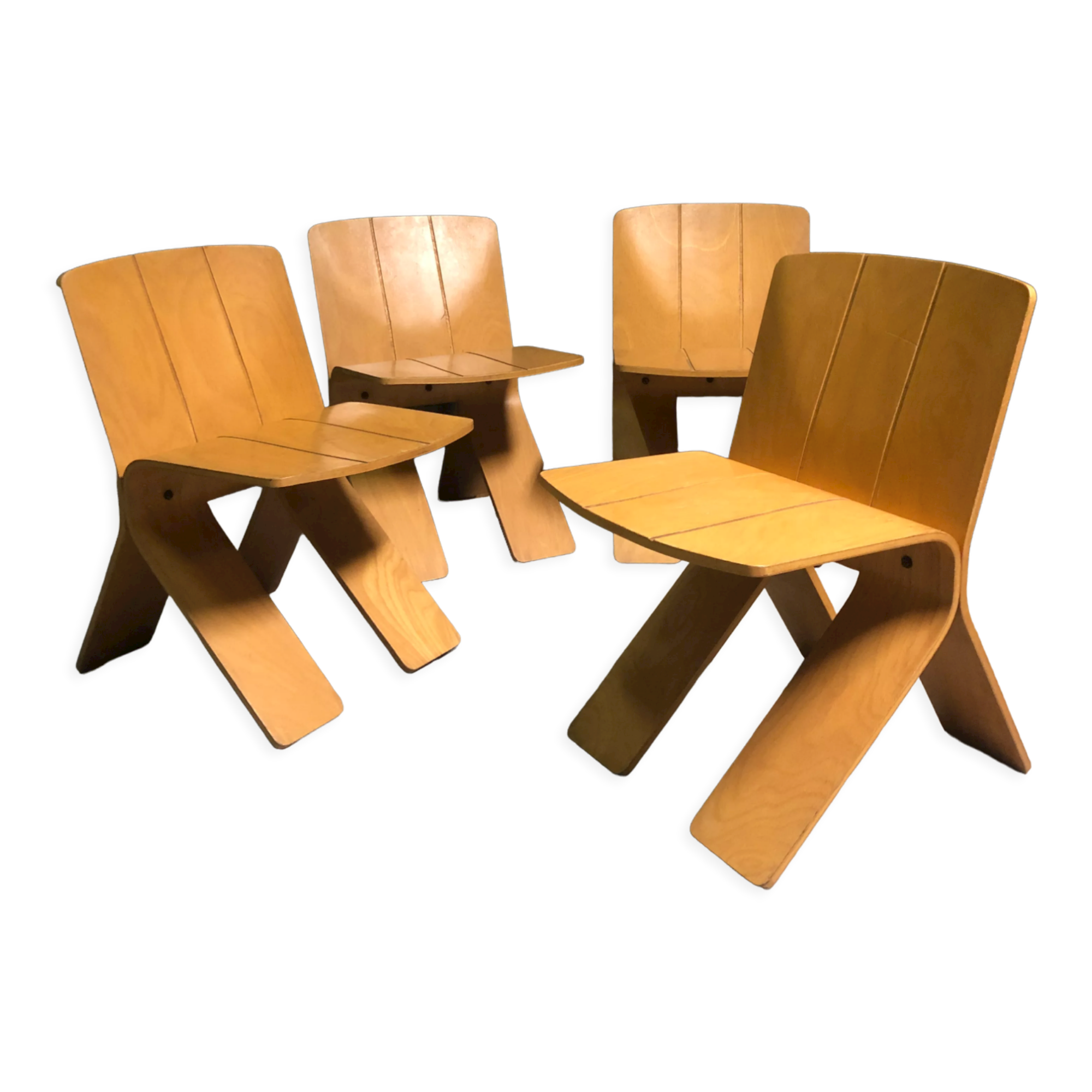 1970's plywood chairs
