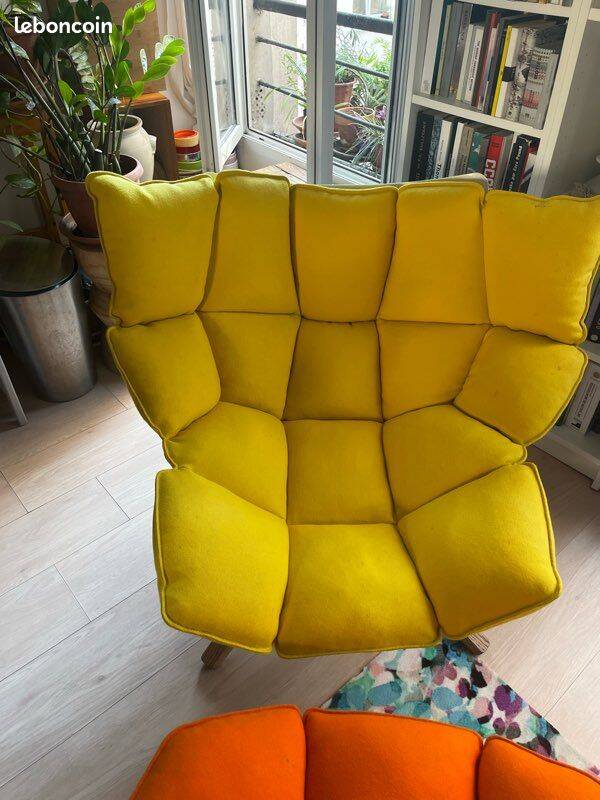 B&B Italia - armchair and footrest HUSK by Patricia Urquiola