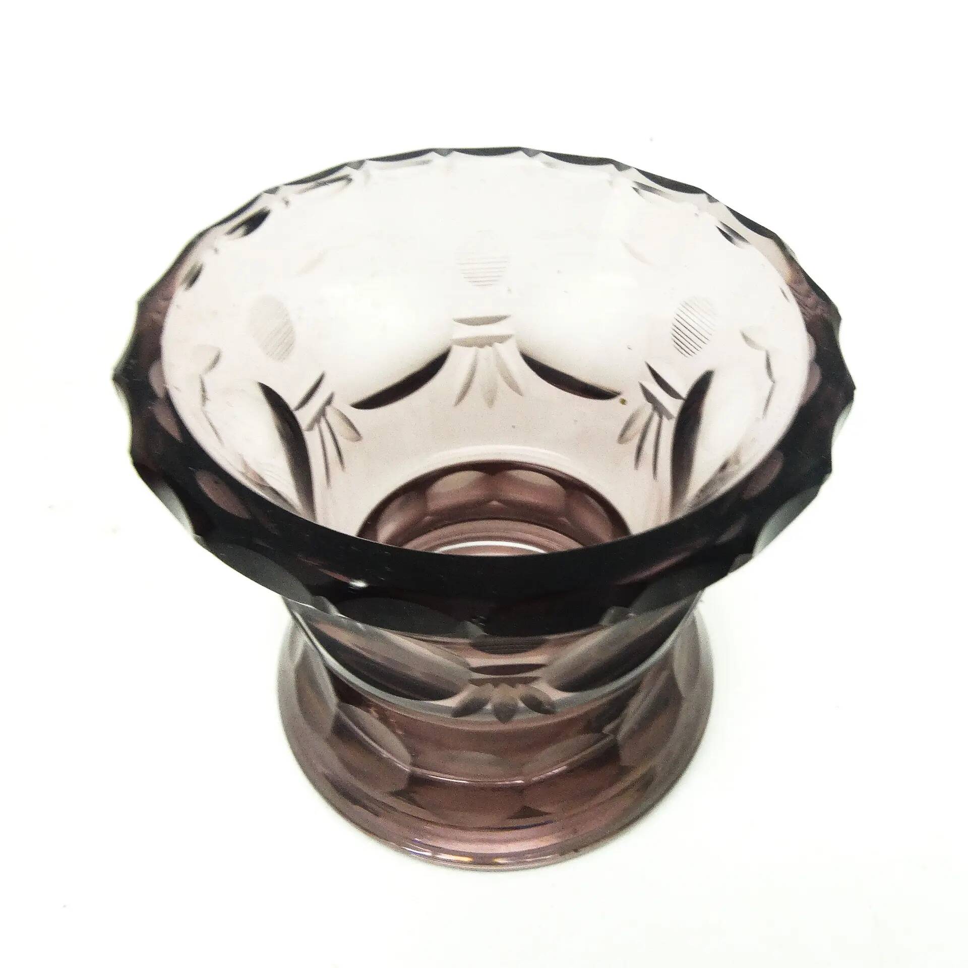 Vase Art Déco, cristal, Moser, Tchécoslovaquie, années 1930
