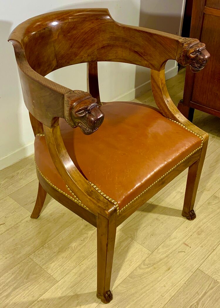 Empire mahogany office chair with gondola back