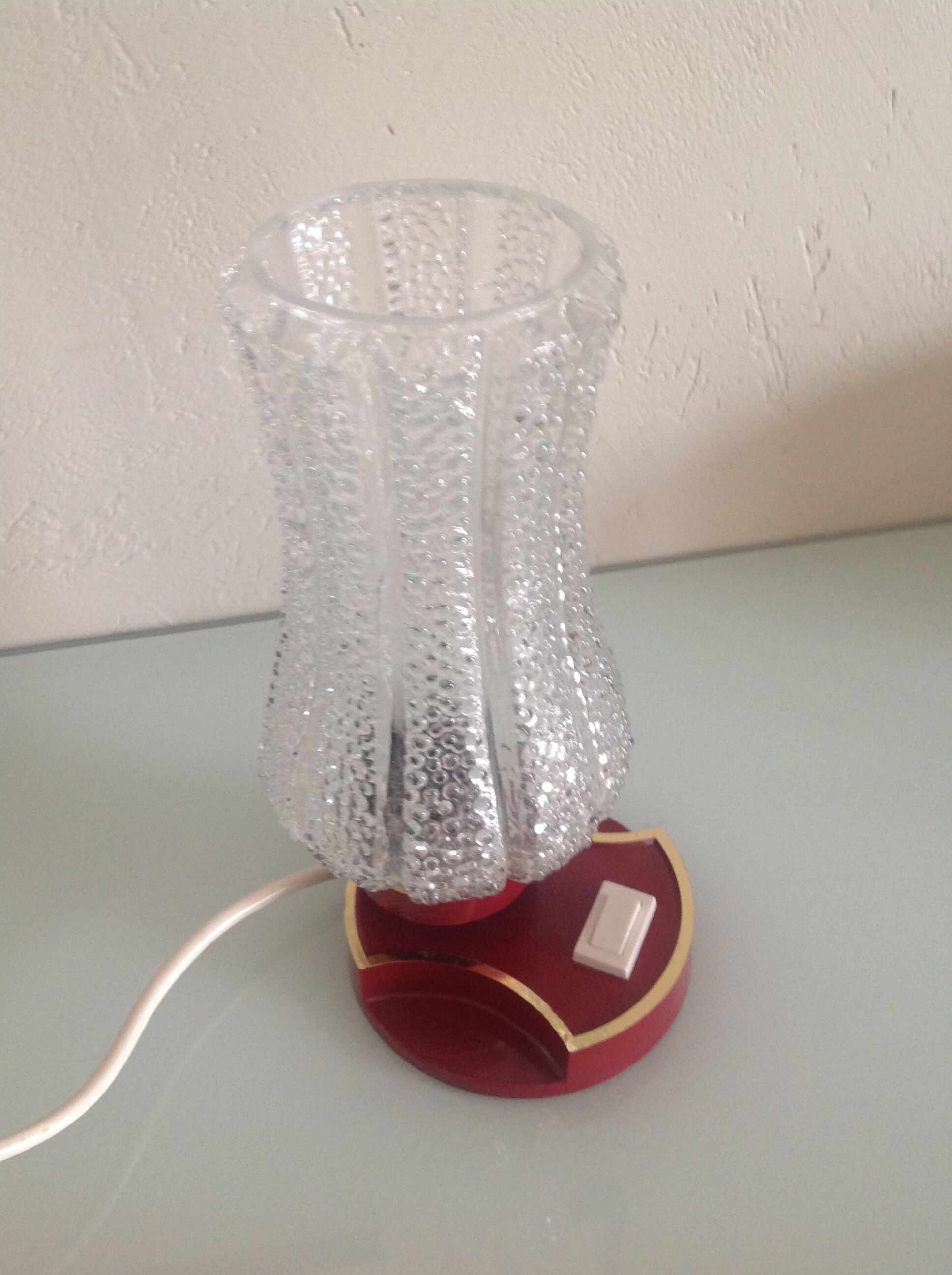 Vintage bedside lamp, tulip glass, 60s-70s
