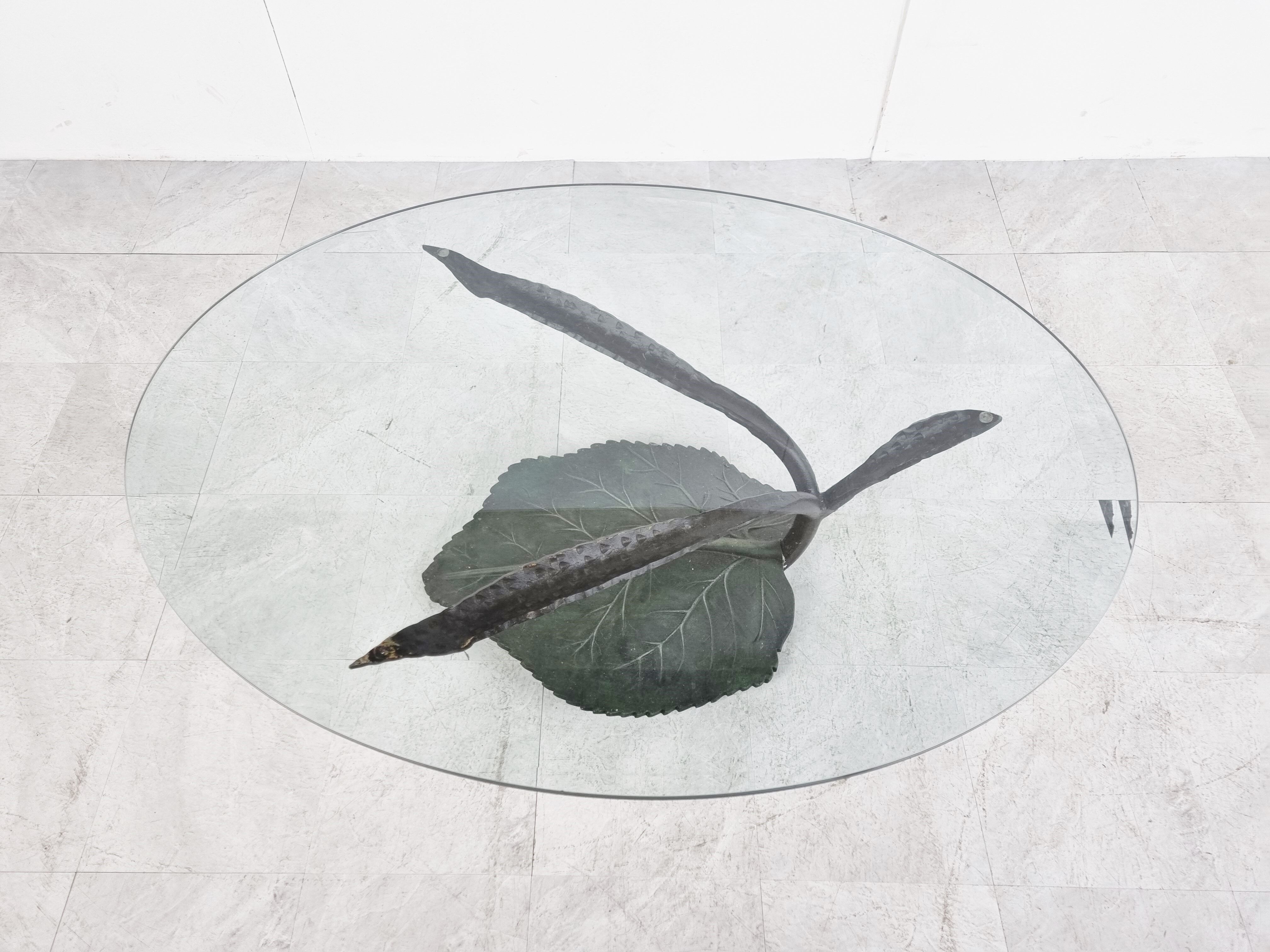 Sculptural leaf coffee table, 1970s
