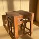 Vintage bamboo stool or side table – Handmade mid-