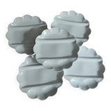 Set of 5 porcelain asparagus plates Lafarge Limoges France