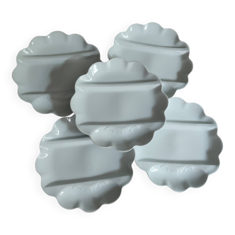 Ensemble de 5 assiettes à asperges porcelaine Lafarge Limoges France