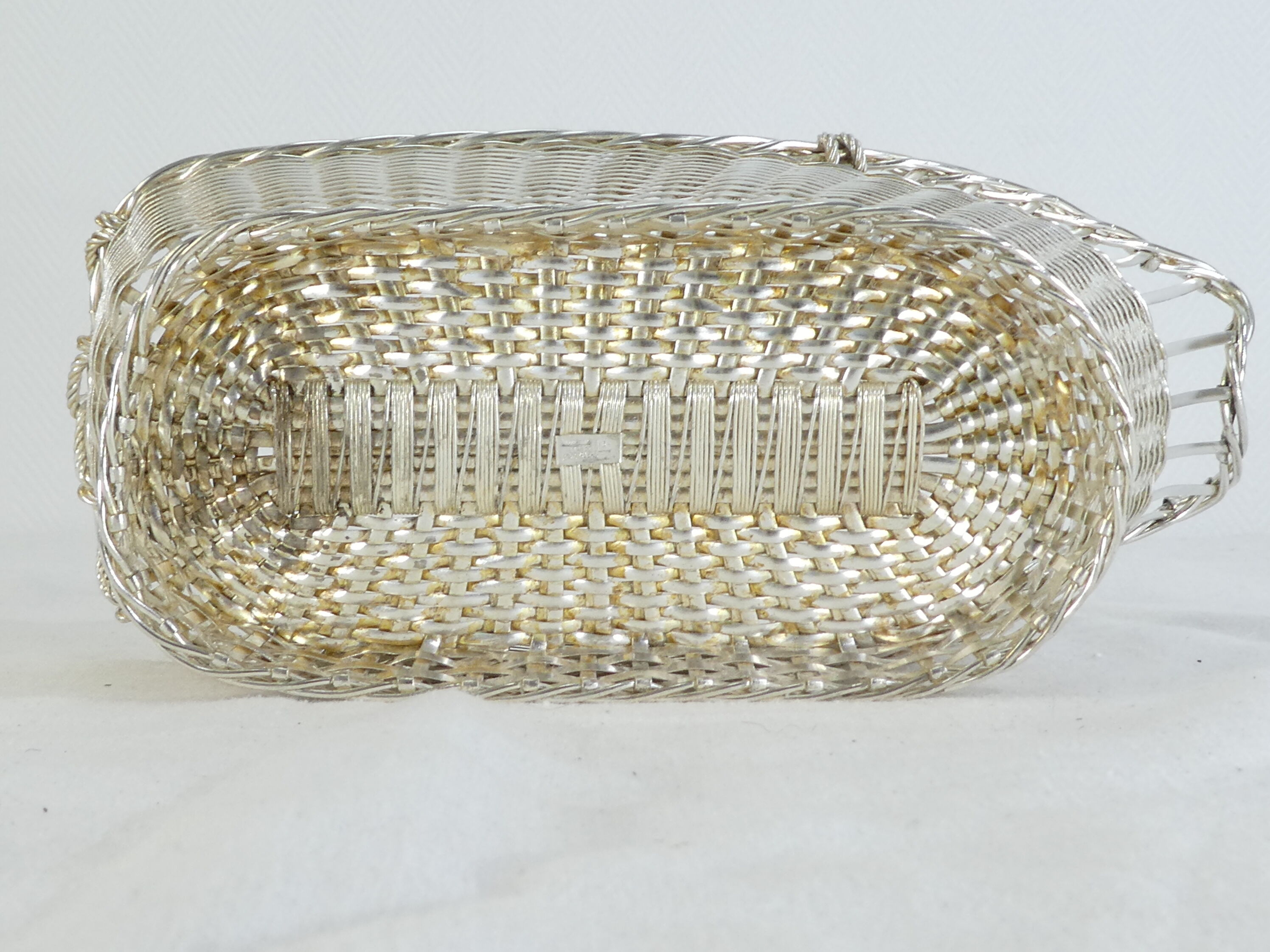 Christofle basket door silver metal bottle