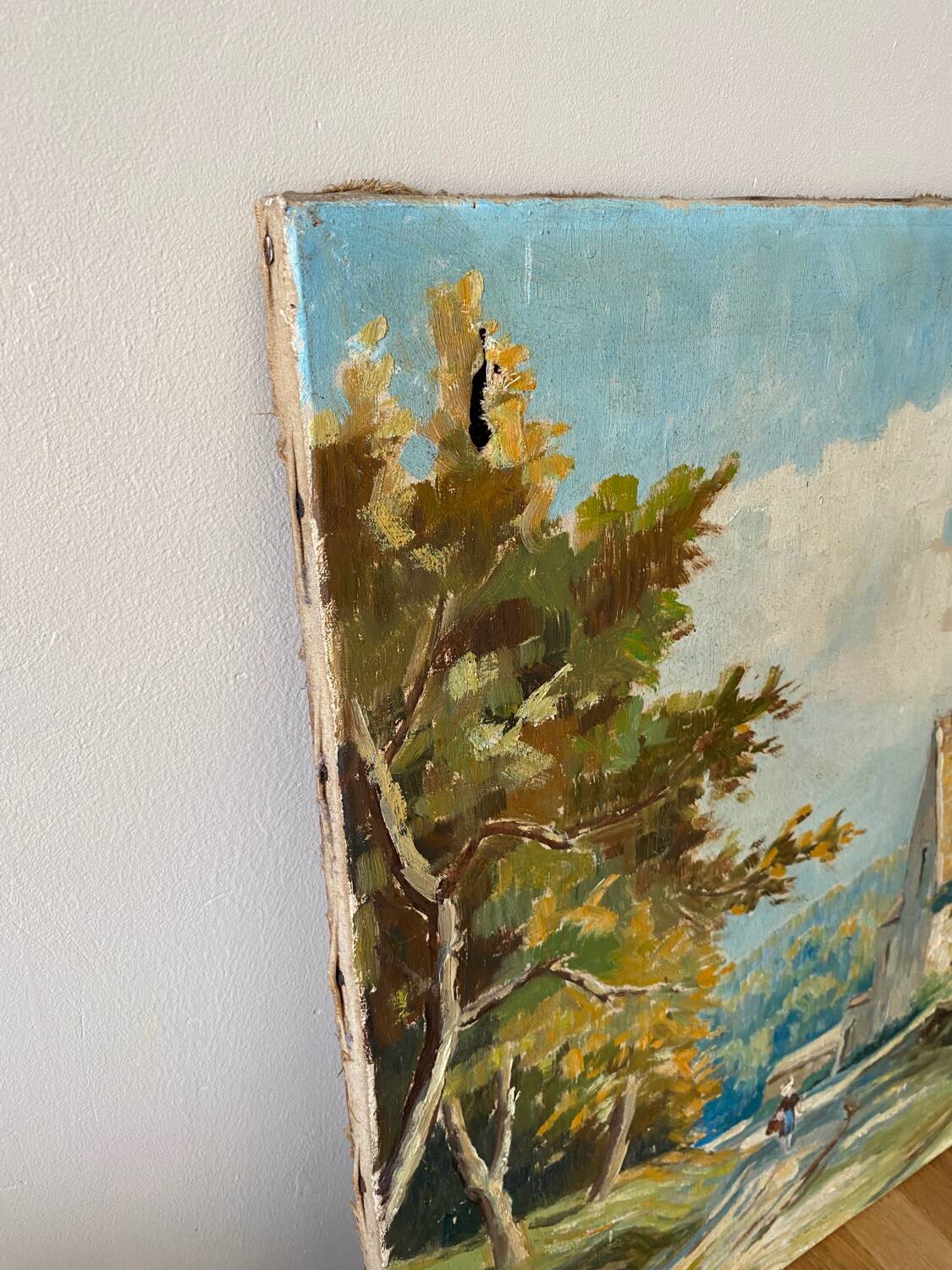 Oil on canvas mountain path