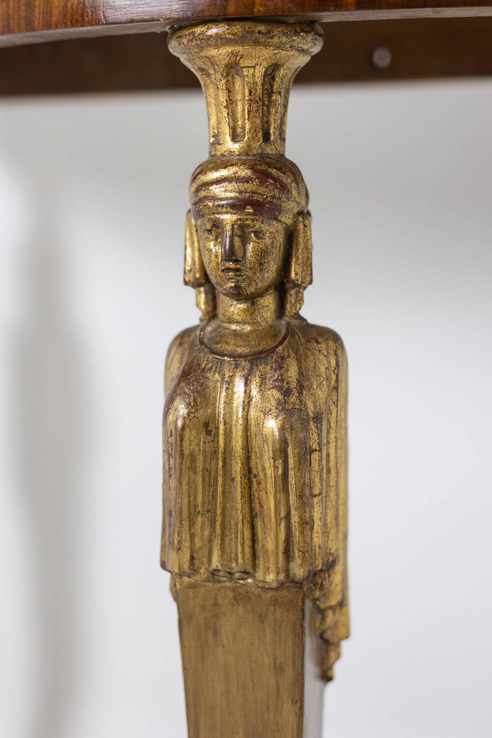 Empire style console with caryatid decoration. Circa 1880.
