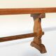 French Extra long solid elm wooden monastery bench, ca. 1850