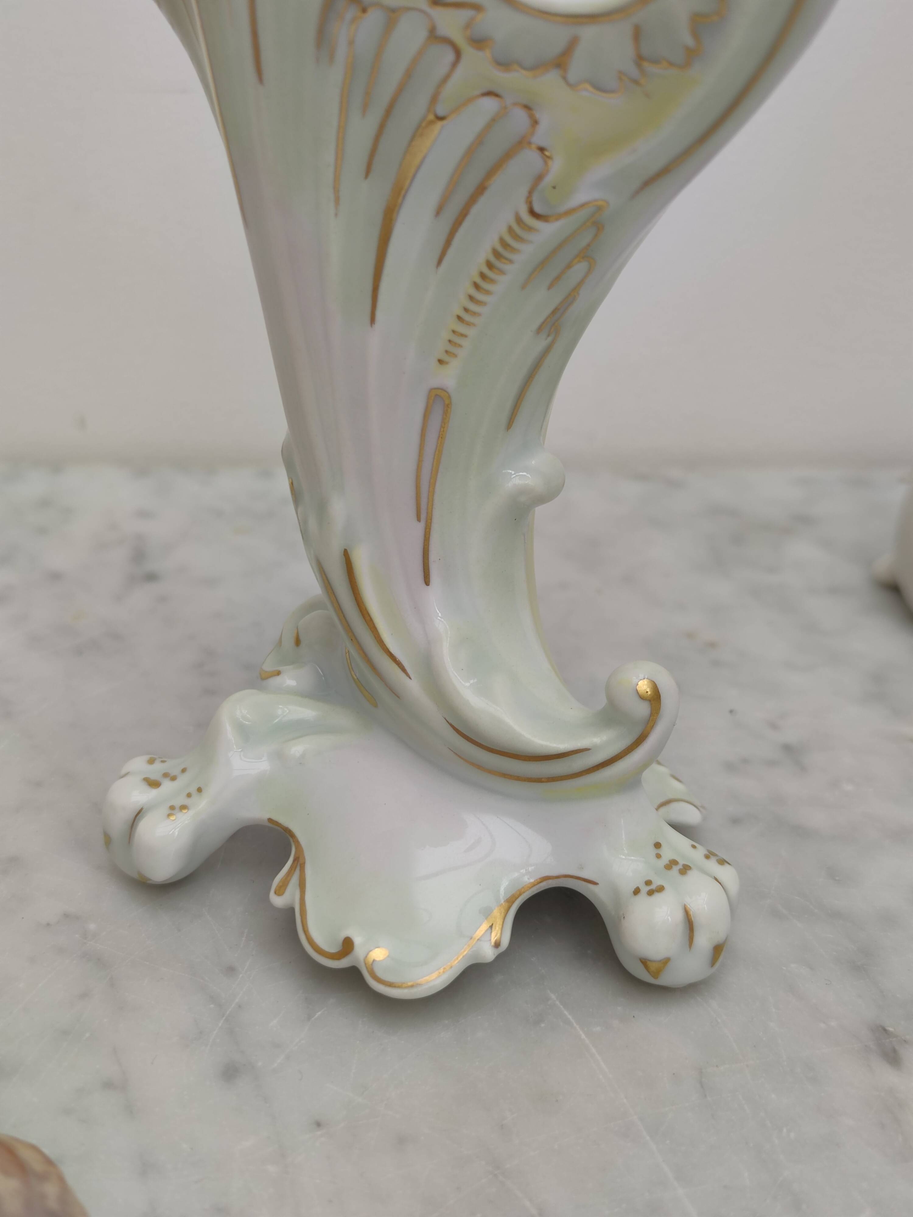Limoges porcelain cone vase