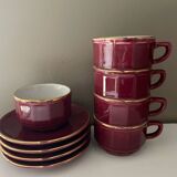 Set of 4 Apilco Bordeaux coffee cups