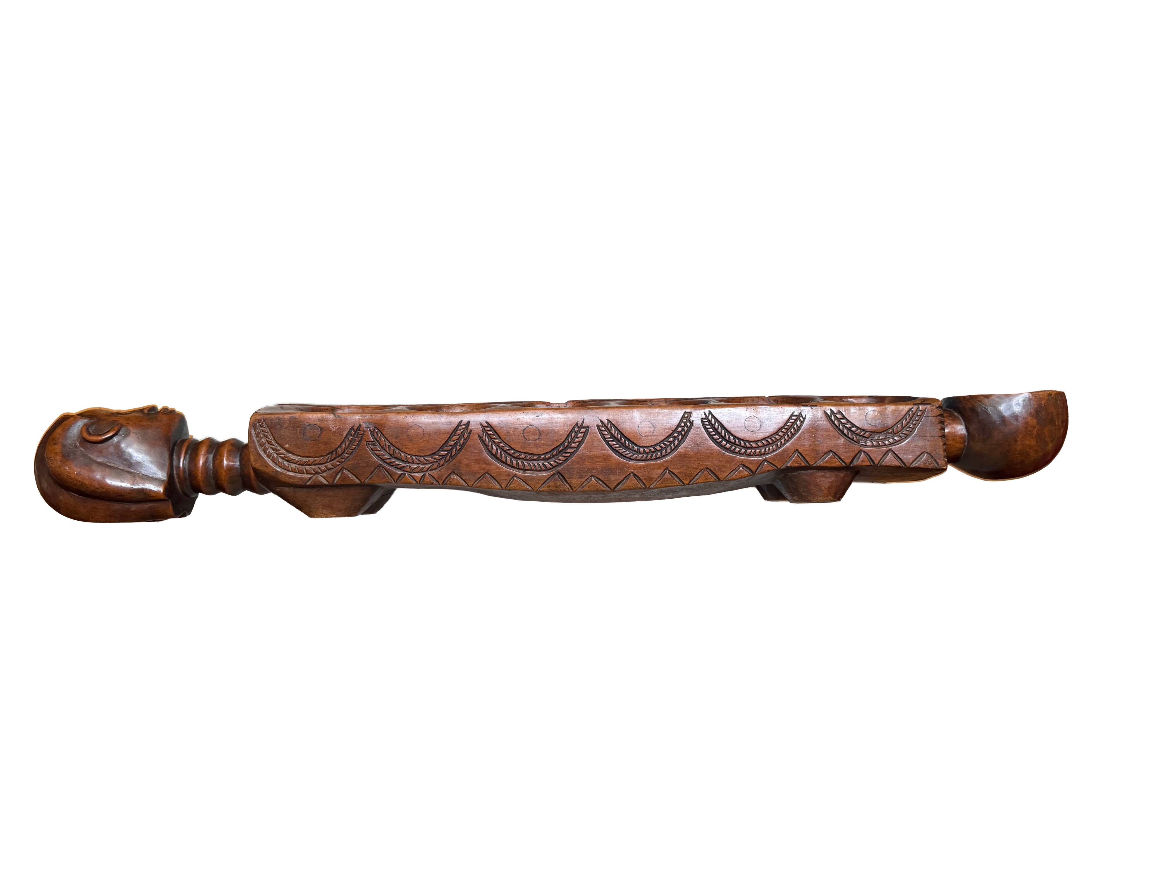 Ancient African Awalé in carved wood – traditional game – Ivory Coast