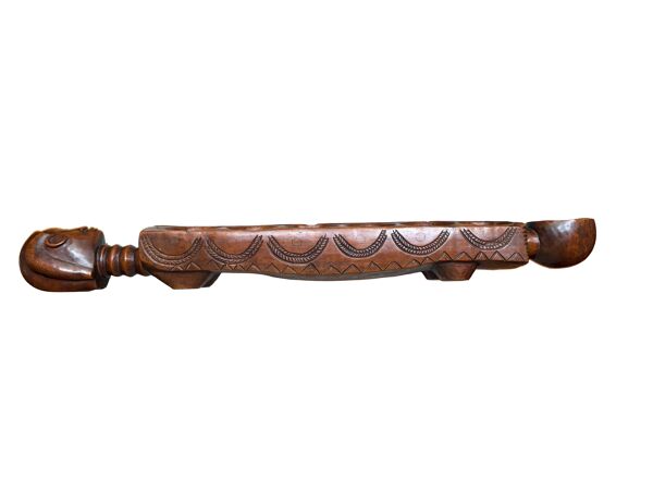 Awalé africain ancien en bois sculpté – jeu traditionnel – Côte d’Ivoire /