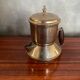 Antique TASSUNIC Teapot Silver Metal + Wooden Handle United France Vintage