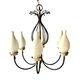 Vintage chandelier in black metal and brass - 6 branches