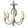 Vintage chandelier in black metal and brass - 6 branches