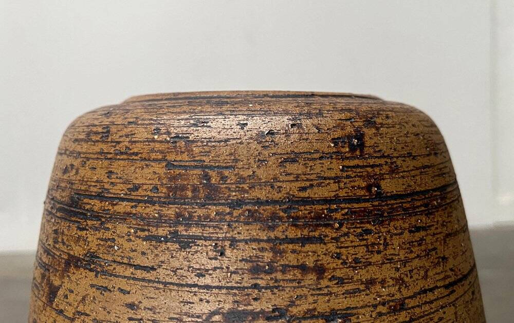 Brutalist mid-century studio ceramic vase by Sybille Karrenberg-Dresler, 1960s.