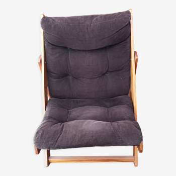 Kon-tiki armchair Ikea wood velvet Gillis Lundgren vintage