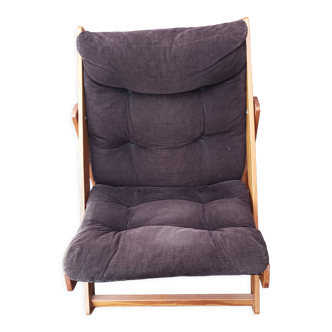Kon-tiki armchair Ikea wood velvet Gillis Lundgren vintage