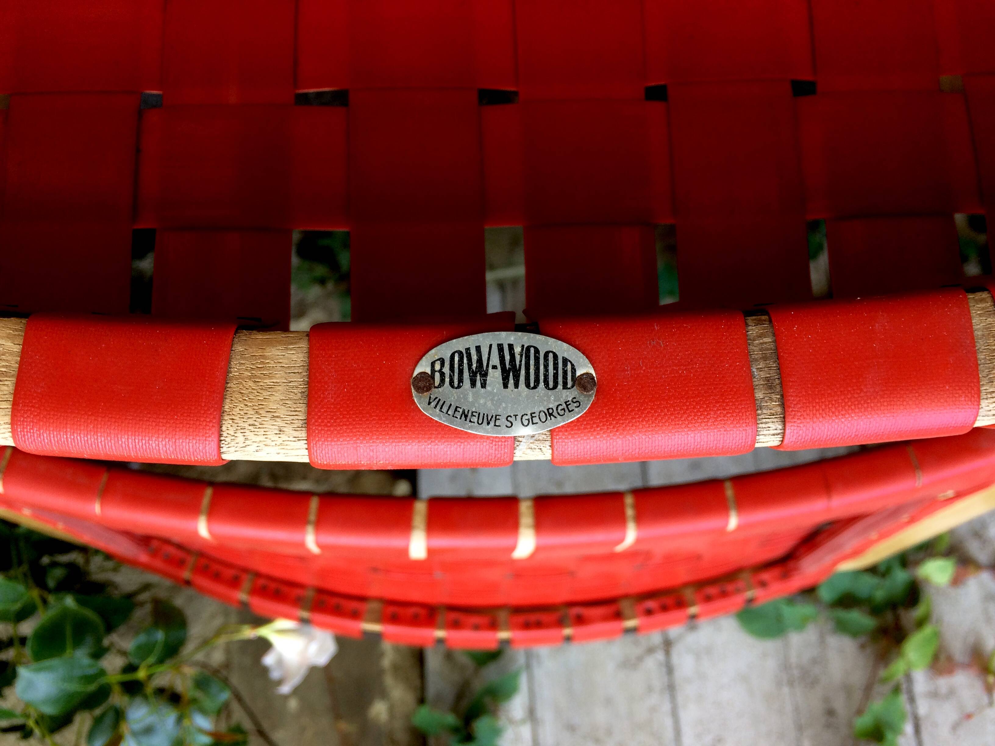 Bow Wood Steiner armchair red slats