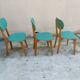 3 chaises vintages, assise et dossier en skaï