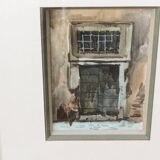 Paire d'aquarelles, les portes, détails architecturaux