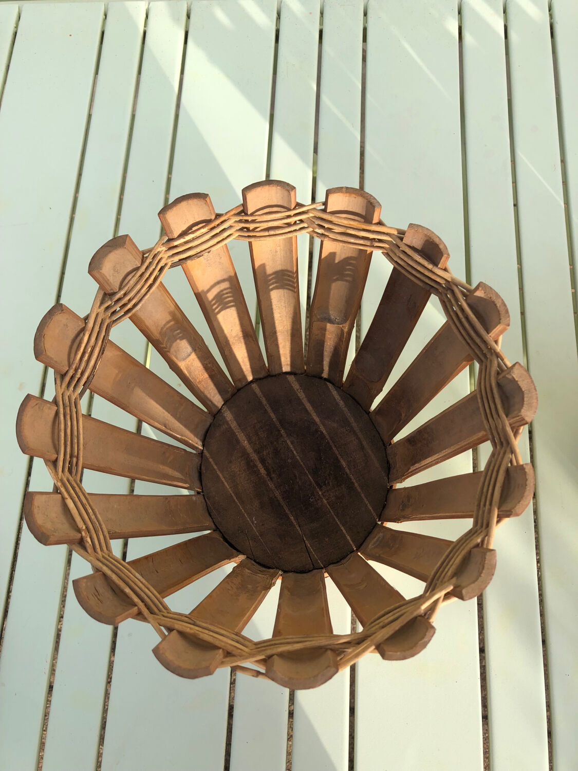 Three vintage bamboo planters