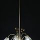 Art Deco Murano Glass and Brass Chandelier, 6 light, 1950