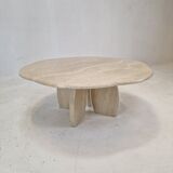 Italian travertine coffee table, 1980s