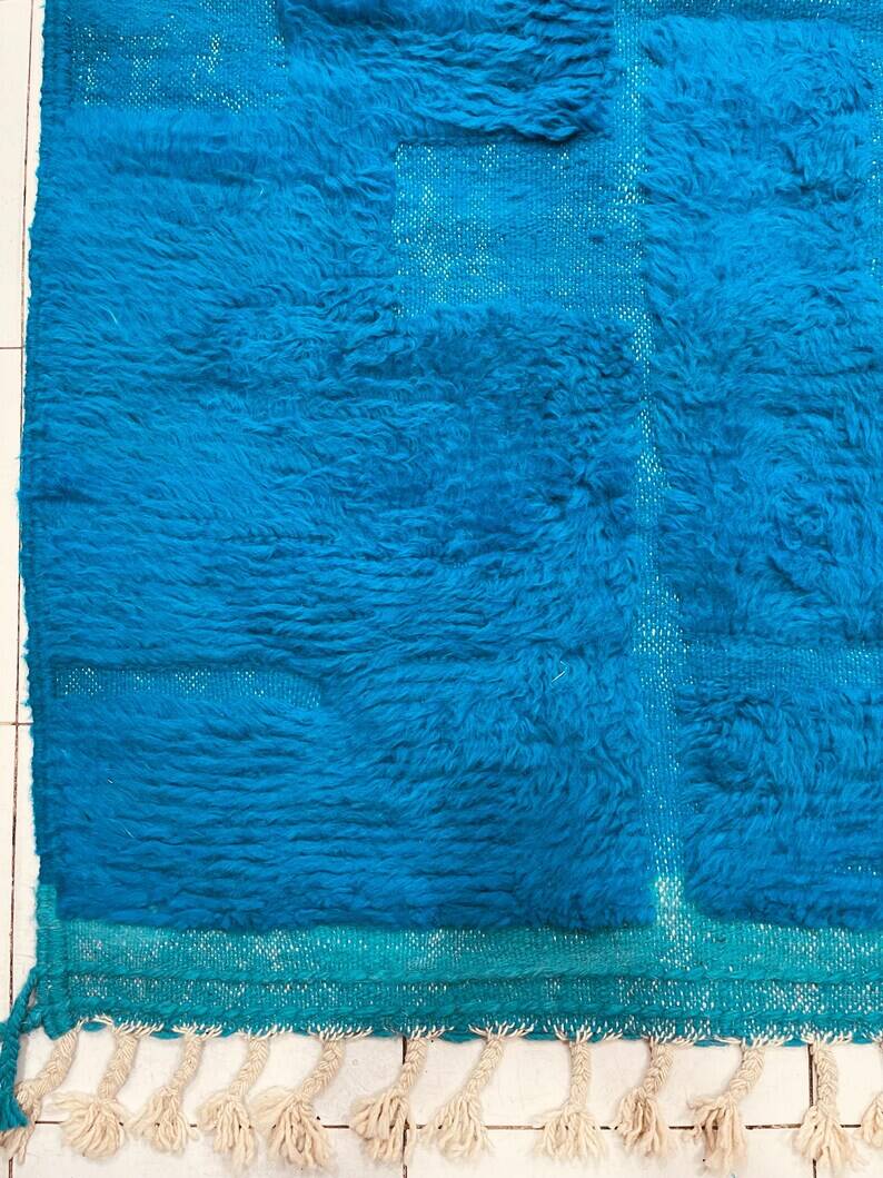 Handmade blue Moroccan rug 200cm x 300cm